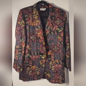Vintage Floral Women's Blazer Size M #723